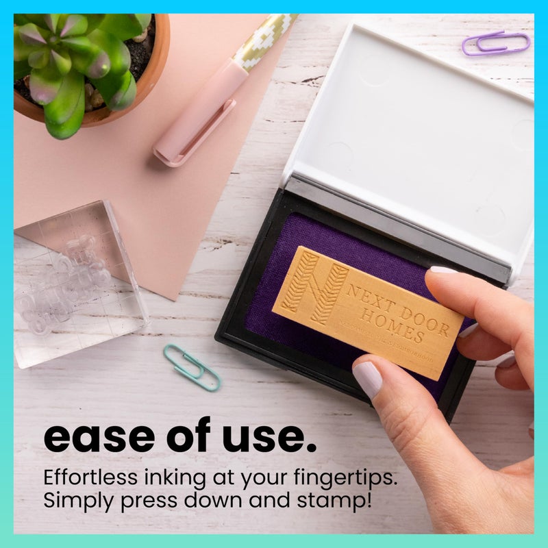 ExcelMark Ink Pad for Rubber Stamps 1-7/8" x 3-1/8"- Purple - Image 3